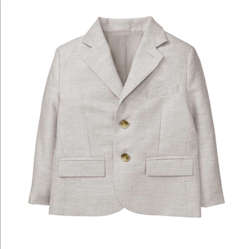 Janie and Jack Boys Linen Suspender Short & Jacket
